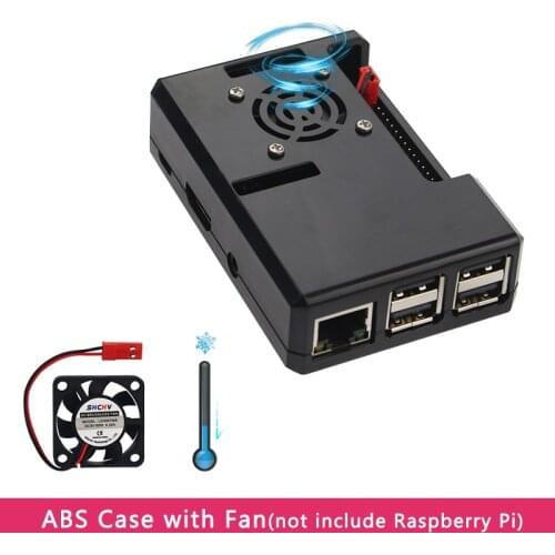 Raspberry Pi 3 B+ Plus ABS Case Transparent Clear Box Cover Shell + Cooling Fan compatible for Raspberry Pi 3 Model B