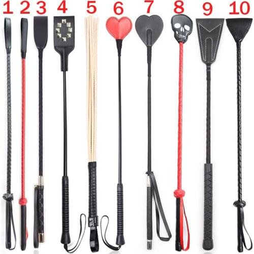 Delicate Leather Ratton Whips Sex Aid BDSM Flogger Sex Spanking Paddle Riding Crop Slave Bondage Torture Gear Sex Toy For Couple