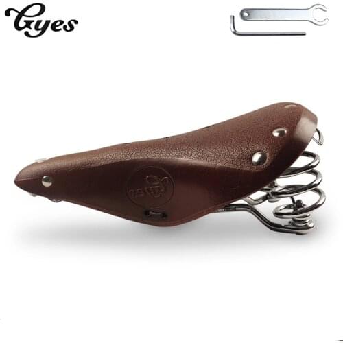 Gyes saddle GS16 GENUINE COW LEATHER Saddle/ BICYCLE SADDLE LEATHER SADDLE RETRO CLASSIC City Bike Saddle