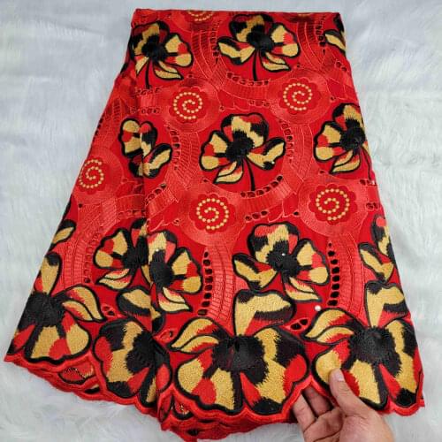 Swiss Voile Lace Switzerland Embroidery Lace Fabric Red Beautiful Flower African Nigerian French Latest Designs High Quality Sew