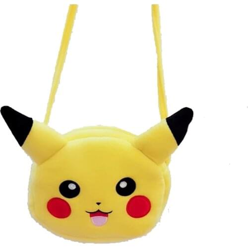 Pokemon Pikachu cartoon mobile phone bag soft plush girl coin purse messenger bag souvenir holiday gift childrens toy