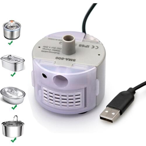 Water Pump LED Light Pet Cat Water Fountain Motor Replacement Pet Accessories for Stainless Steel Cat Drinking Water Dispenser