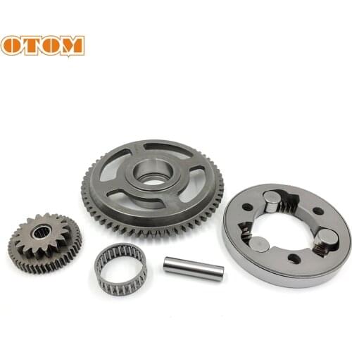OTOM Motorcycle Engine Parts Starter Clutch Gear Assy Kit Starter Dual Gears Sprocket One Way Bearing For YAMAHA DT230 MT250