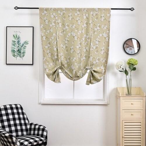 Beautiful Flower Rod Style Blackout Curtains for Kitchen Window Living Room Bedroom Shades Home Decor