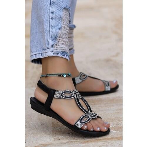 Woggo Pnt 563153 Cubic Zirconia Daily Women Sandals Shoes Slippers