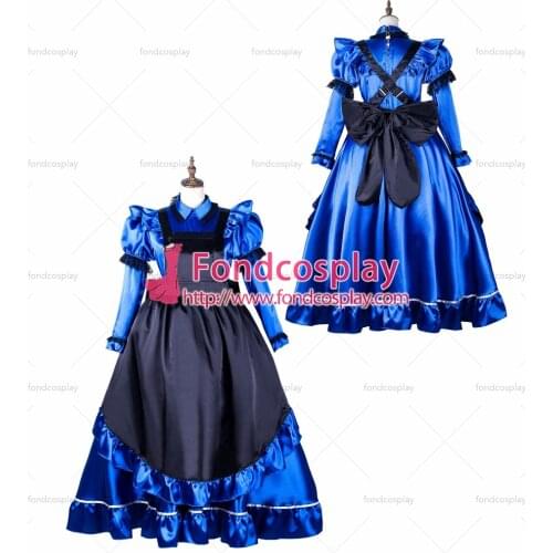 Sissy maid satin dress lockable Uniform cosplay costume Tailor-made[G2162]