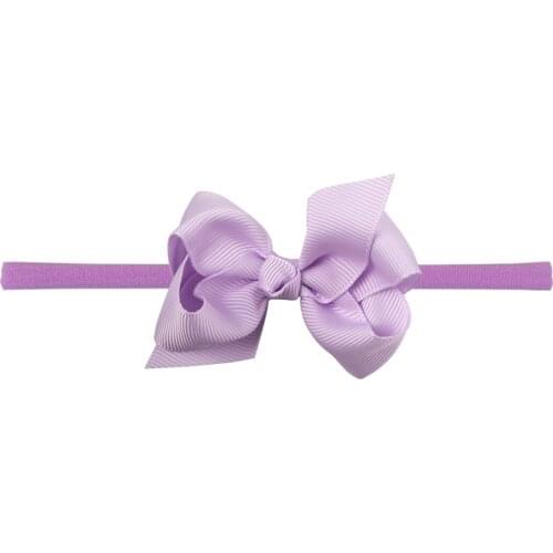 1PC 3Inch Mini Hair Bows with Nylon Headband Kids Solid Grosgrain Ribbon Bows Hair Band Hair Accessories