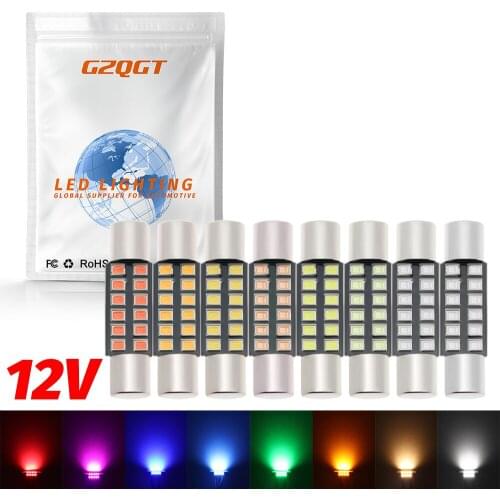 10Pcs Super Bright 31mm 28mm 29mm 2016 LED Car Auto C5W Interior Festoon Vanity Mirror Sun Visor Lights Bulb Lamp DC 12V white