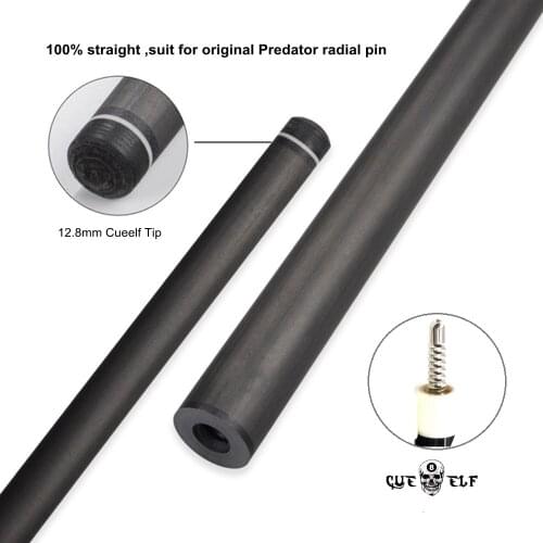 100% straight,12.8mm tip,suit for original radial pin carbon fiber pool cue shaft