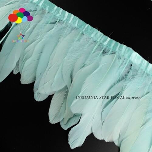 2 Meter Mint Goose Feathers Trims Fringe Dress Sewing Crafts Costumes Decoration