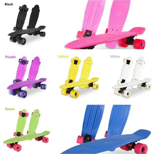 22.5'' Little Fish Skateboard Street Rockered Skate board Youth Outdoor Sports Equipment 4 Wheels 60mm PU Wheel Alloy Support