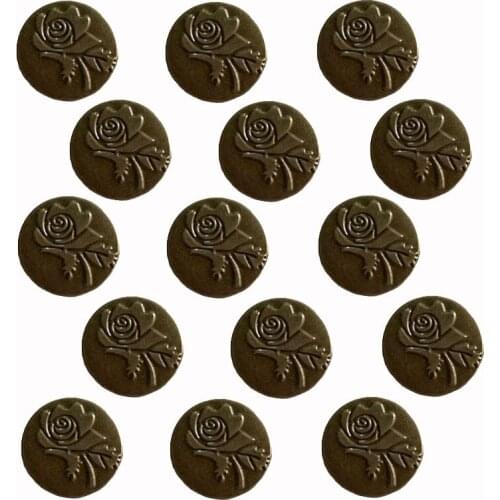 50 Sets Bronze Rose Pattern Metal Jean Button Shank Buttons For Sewing Womens Clothing Garment Accessories 17mm