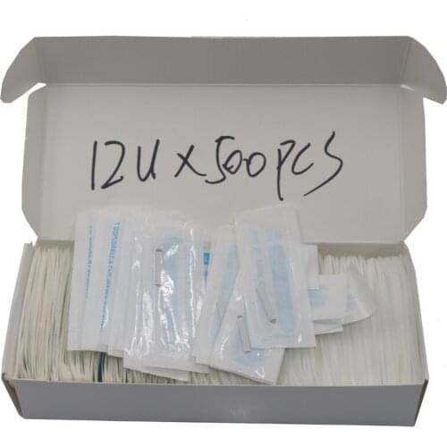 500pcs 12 U shape makeup needles factory directly permanent make up needles microblading blades free shipping