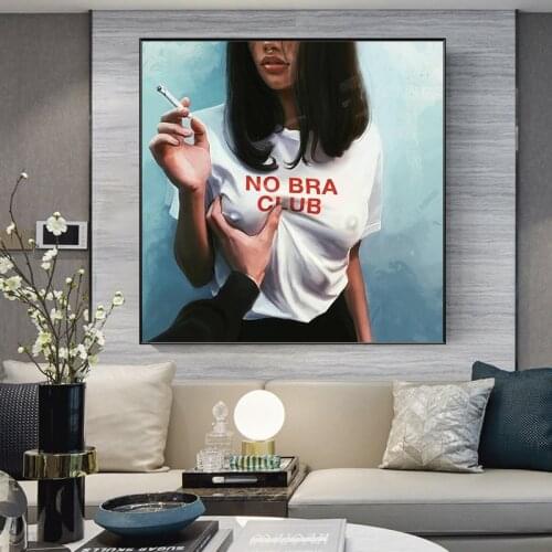 Abstract No Bar Club Girl Canvas Paintings On the Wall Art Posters And Prints Modern Bad Girls WaLL Pictures For Living Room