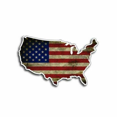 American Shaped USA Flag Heat Transfer Iron on Gift North America Stickers for Cars, Motos, Laptops, Industry