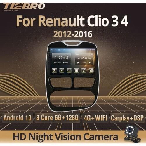 Tiebro Car Radio For Renault Clio 3 4 2012 2013 2014 2015 2016 Car Stereo Receiver 2DIN Android10 GPS Navigation Audio For Cars
