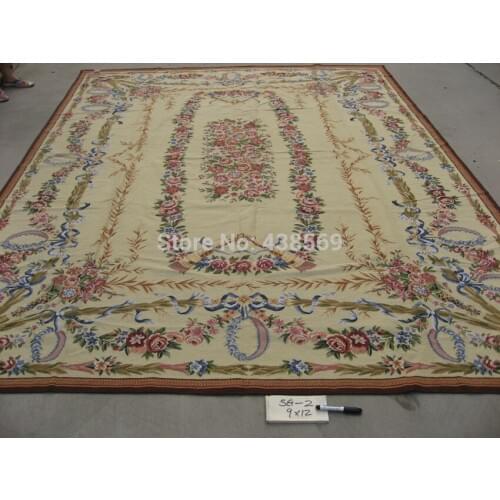 Free shipping handmade needlepoint woolen rugs high quality 9'x12' cheap prices for HOME DECORATION