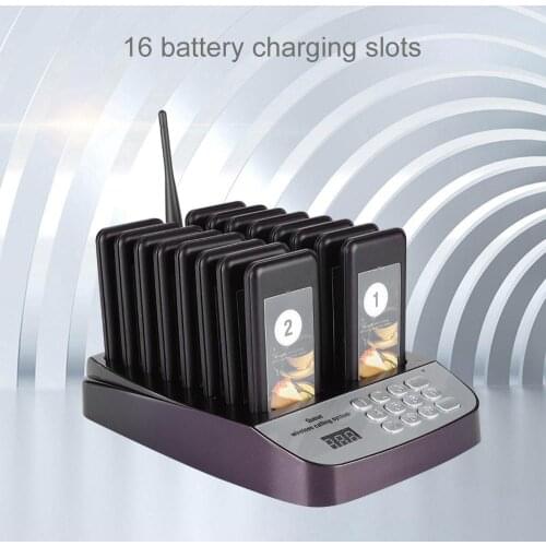 Wireless Call System Restaurant Pager Queuing Paging Water Calling System 16 Pager Restaurant Equipments Coffee Shop Accessories