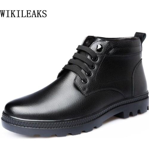 Snow Boots Platform Shoes Ankle Boots for Men Male Mens Shoes Genuine Leather Winter Boots Men Office 2021 Zapatillas De Hombre