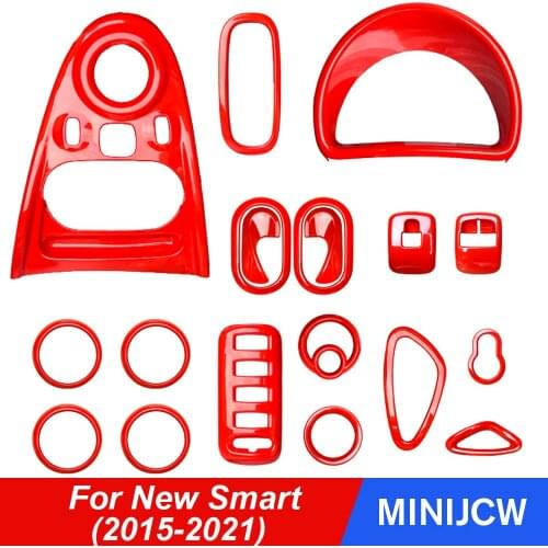 Car Interior Decorative Cover Red Door Handle Outlet Cover Shell Modification For New Smart 453 fortwo forfour Car Accessories