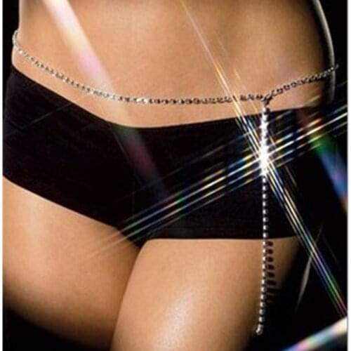 Cost effective Sexy Woman Waist Chain Belly Chains Shining Rhinestone Around Body Jewelry Charm Beachnightclub Swimming Gift
