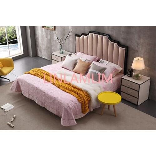 Europe and America Genuine leather bed frame Soft Beds Home Bedroom Furniture cama muebles de dormitorio / camas quarto 1.8*2 m