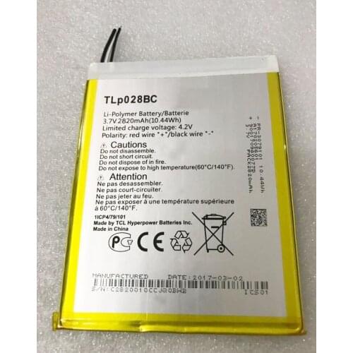 GeLar 3.7V 2820mAh TLP028BC Battery For Alcatel tab pixe 3 Cell Phone Battery