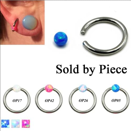 Hot Sale Fashion 316l Surgical Steel Opal CBR Hoop Cartilage Tragus Helix Ear Piercing Nose Rings Labret Sexy Girls Jewelry 16g