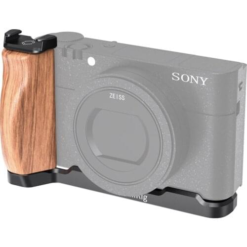 SmallRig RX100 M6 Camera Vlog L-Shaped Wooden Grip w/ Cold Shoe for Sony RX100 III/IV/V(VA)/VI/VII M5 / M4 Camera 2438