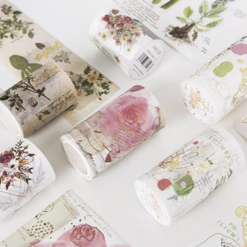 Plant Flower Roll Stationery Washi Tape Scrapbooking Paper Stickers DIY Craft Seal Adhesive Decoration Household Supplies Label