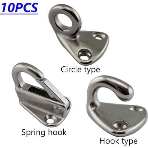 Stainless Steel 316 Spring Locked Fender Hook Fending Hook Attach Rope Boat Sail Tug Ship Marine Hardware for Hanging 10pcs/lot