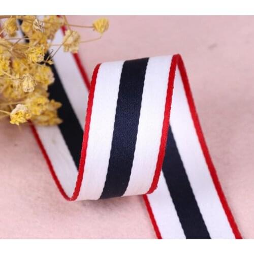 2M 3CM Red White Black Stripe Webbings Bag Backpack Strap Belt Ribbons Bias Binding Tapes Gift Wrapping DIY Accessories Bowknot