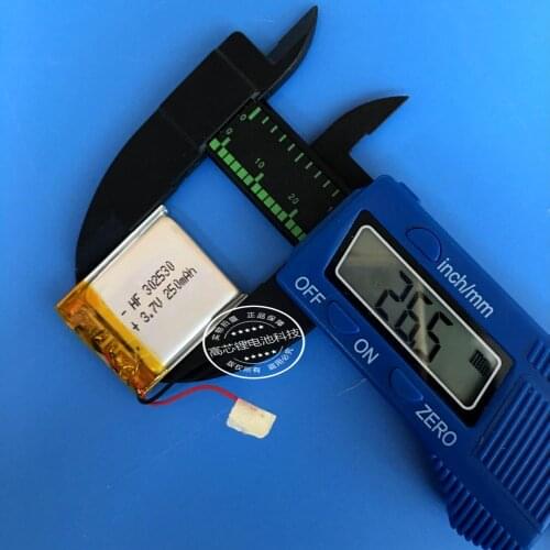 3.7V polymer lithium battery, 302530 250mAh MP3/MP4 GPS camera, smart Watch Rechargeable Li-ion Cell