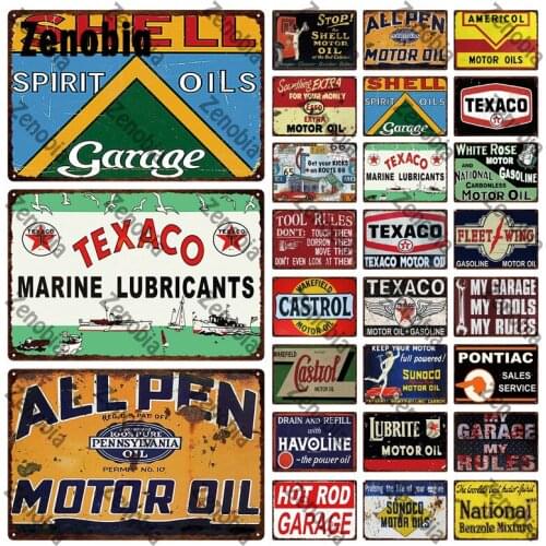 Texaco Motor Oil Metal Signs Tin Signs Metal Posters Decorative Wall Stickers Wall Art Vintage Garage for Bar Club Garage Decor