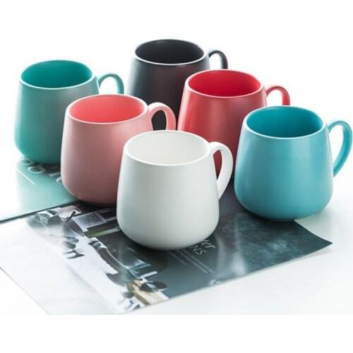 Multicolorful Breakfast Tea Milk Cup Household Ceramic Mug Office Coffee Cup Couple Hydrate Drum Cup With Handle Home Decor