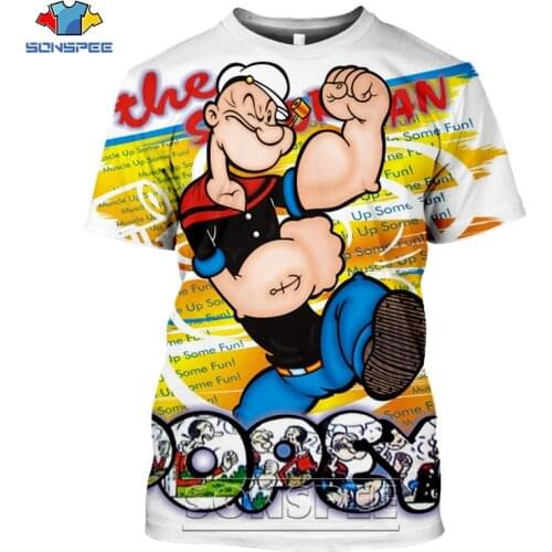 Cartoon Popeye Harajuku Anime Hot sale Men Women unisex 3D Clothing T-Shirt Sweatshirts Top Tees Plus Size 6XL ins tshirt Funny