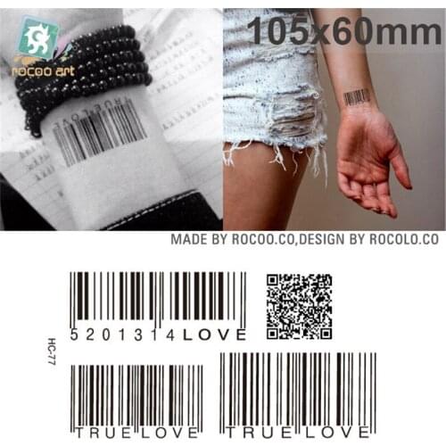 Wholesale printed bar code tattoo for women lady Temporary Body Art Waterproof tattoo stickers HC-077