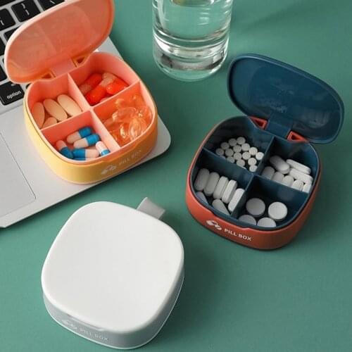 Portable Silicone Mini Dispensing Compartment Storage Box Medicine Box Dispenser Organizer Tablet Box