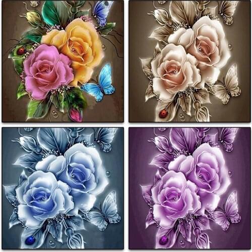 Flowers Butterfly Rose Resin Full diy diamond painting diamond mosaic beadwork embroidery Gift making tools diamond pattern