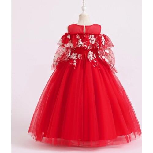 Christmas Halloween 2020 New Girls Clothes Handmade Beaded Lace Flower Princess Dress Party Show Dress Wedding Dresses Vestidos