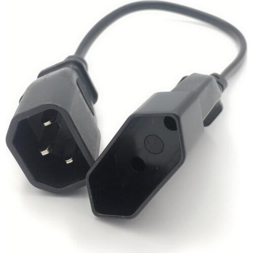 IEC 320 C14 Male Plug to European 2Pin Female Power Cable For UPS PDU,EU Power Adapter Cord,30CM