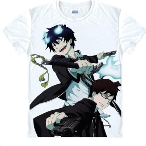 Blue Exorcist T-Shirts Multi-style Short Sleeve Shirts Ao no Ekusoshisuto Rin Okumura Yukio Kazue Kato Cosplay Shirt