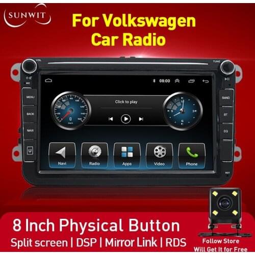 Universal 8Inch 2Din Andorid Car Stereo For Volkswagen Car Radio Multimedia Player GPS Navigation System 4G WIFI Bluetooth DSP