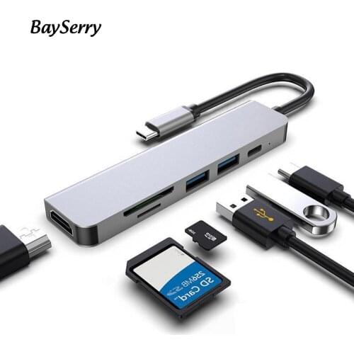 USB C Hub Type C to HDMI-compatible 4K Adapter PD USB 3.0 Hub for Macbook Air Pro PC USB-C Type-C Splitter SD/TF Card USB Hub