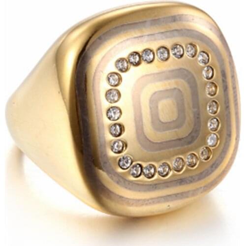 Stainless Steel Jewelry Gold Color Rings Wholesale For Women Fashion Gift Newest RBJKADBG