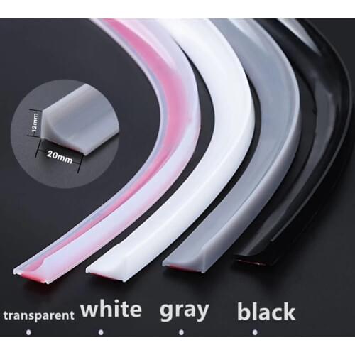 Custom Self-adhesive Water Barrier Strip Water Retaining Bar Sills for Floor Kitchen Bathroom Sink Black Gray White Transparent