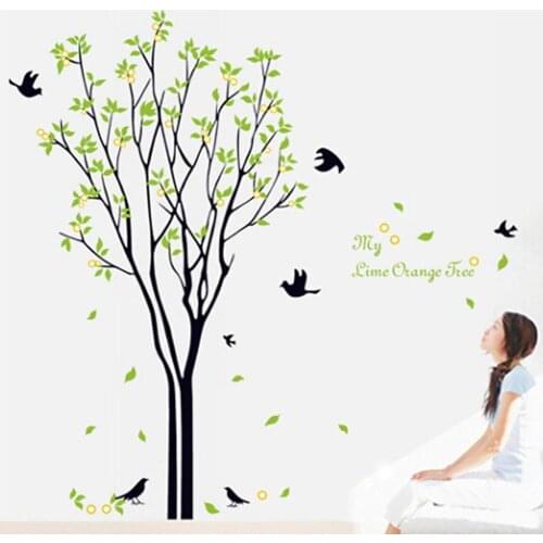 Lemon Tree Bird Wall Sticker Adhesive Decal Mural Living Room Bedroom Decor Wall Stickers