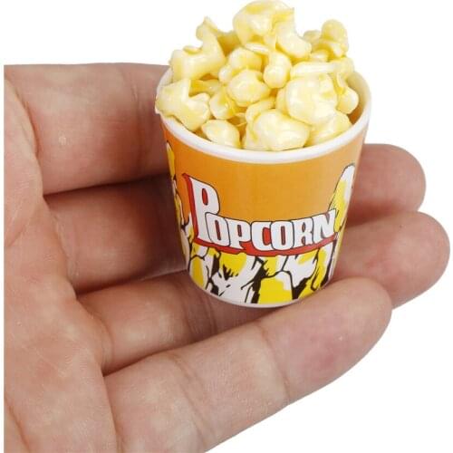 1PCS Mini DIY 1/6 Dollhouse Miniature A Bucket Of Popcorn Toy For Simulation Food Toy