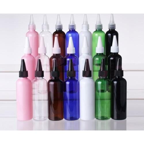 100pcs 100ml Pointed Cap Top PET Bottle Ladies Cosmetic Refillable Small Sample Container for Make Up 100ml Plastic Empty Bottle