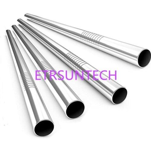100pcs/lot Fast Shipping High quality 304 Stainless Steel straw Metal pearl bubble tea Drinking Straw Reusable 12mm x215mm